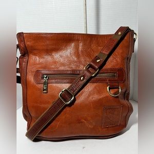 FRYE Cognac Leather Crossbody Bag - Classic Women's Shoulder Bag